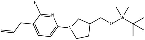 3-Allyl-6-(3-((tert-butyldimethylsilyloxy)methyl)-pyrrolidin-1-yl)-2-fluoropyridine 结构式