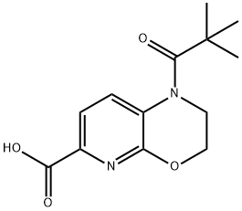 1-Pivaloyl-2,3-dihydro-1H-pyrido[2,3-b][1,4]-oxazine-6-carboxylic acid 结构式