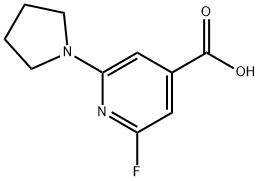 2-Fluoro-6-(pyrrolidin-1-yl)isonicotinic acid 结构式