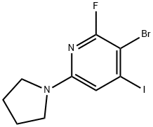 3-溴-2-氟-4-碘-6-(吡咯烷-1-基)吡啶 结构式
