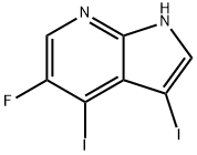 5-Fluoro-3,4-diiodo-1H-pyrrolo[2,3-b]pyridine 结构式