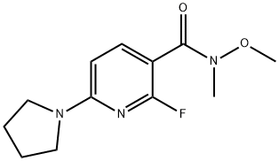 2-Fluoro-N-methoxy-N-methyl-6-(pyrrolidin-1-yl)-nicotinamide 结构式