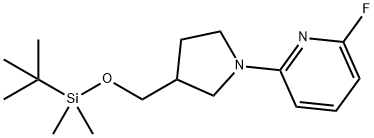 2-(3-(((叔丁基二甲基甲硅烷基)氧基)甲基)吡咯烷-1-基)-6-氟吡啶 结构式
