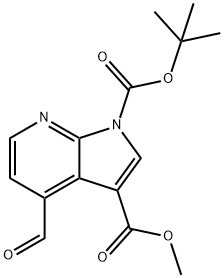 1-tert-Butyl 3-methyl 4-formyl-1H-pyrrolo[2,3-b]-pyridine-1,3-dicarboxylate 结构式