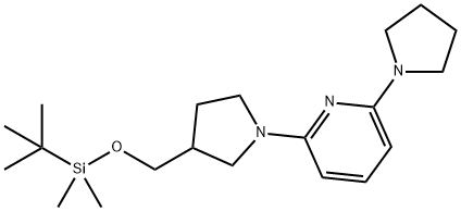 2-(3-(((叔丁基二甲基甲硅烷基)氧基)甲基)吡咯烷-1-基)-6-(吡咯烷-1-基)吡啶 结构式