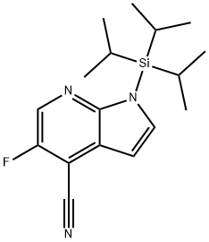 5-Fluoro-1-(triisopropylsilyl)-1H-pyrrolo[2,3-b]-pyridine-4-carbonitrile 结构式