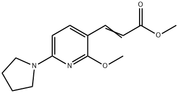 (E)-Methyl 3-(2-methoxy-6-(pyrrolidin-1-yl)-pyridin-3-yl)acrylate 结构式