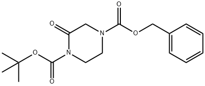 4-苯甲基 1-叔-丁基 2-氧亚基哌嗪-1,4-二甲酸基酯 结构式