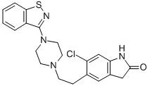 5-[2-[4-(1,2-苯并异噻唑-3-基)-1-哌嗪基]乙基]-6-氯-1,3-二氢-2H-吲哚-2-酮 结构式