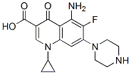 5-amino-1-cyclopropyl-6-fluoro-4-oxo-7-piperazin-1-yl-quinoline-3-carb oxylic acid 结构式