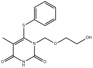 1-((2-hydroxyethoxy)methyl)-6-(phenylthio)thymine 结构式