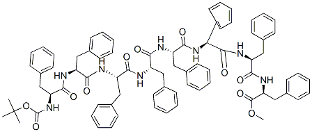 tert-butyloxycarbonylphenylalanyl-phenylalanyl-phenylalanyl-phenylalanyl-phenylalanyl-phenylalanyl-phenylalanyl-phenylalanine methyl ester 结构式