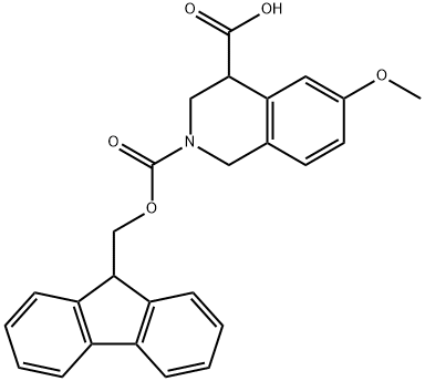 2-(((9H-Fluoren-9-yl)methoxy)carbonyl)-6-methoxy-1,2,3,4-tetrahydroisoquinoline-4-carboxylic acid 结构式
