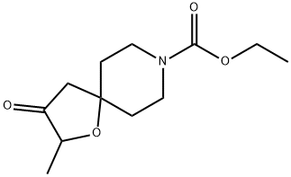 8-(ETHOXYCARBONYL)-2-METHYL-1-OXA-8-AZASPIRO[4,5]-DECAN-3-ONE 结构式