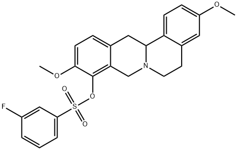 3-Fluorobenzenesulfonic Acid 5,8,13,13a-Tetrahydro-3,10-diMethoxy-6H-dibenzo[a,g]quinolizin-9-yl Ester 结构式