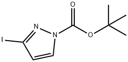 1-叔丁氧羰基-3-碘-1H-吡唑 结构式