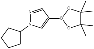 1-环戊基-4-(4,4,5,5-四甲基-1,3,2-二氧杂环戊硼烷-2-基)-1H-吡唑 结构式