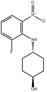 反式-4-[(2-氟-6-硝基苯基)氨基]环己醇 结构式