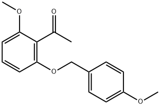 2-甲氧基-6-(4-甲氧基苄基氧基)苯乙酮 结构式