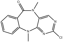 2-氯-5,11-二甲基-5H-苯并[E]嘧啶并[5,4-B] [1,4]二氮杂-6(11H) - 结构式