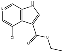 4-氯-6-氮吲哚-3-甲酸乙酯 结构式