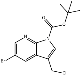 tert-Butyl 5-broMo-3-(chloroMethyl)pyrrolo[2,3-b]pyridin-1-carboxylate 结构式