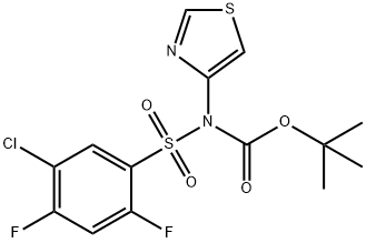 ((5-氯-2,4-二氟苯基)磺酰基)(噻唑-4-基)氨基甲酸 叔丁酯 结构式