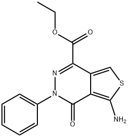 ETHYL 5-AMINO-4-OXO-3-PHENYL-3,4-DIHYDROTHIENO[3,4-D]PYRIDAZINE-1-CARBOXYLATE 结构式