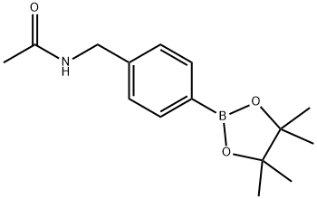 N-(4-(4,4,5,5-四甲基-1,3,2-二氧硼杂环戊烷-2-基)苄基)乙酰胺 结构式