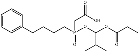 [(2-甲基-1-丙酰基丙氧基)(4-苯丁基)膦酰]乙酸 结构式