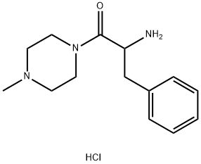2-Amino-1-(4-methyl-1-piperazinyl)-3-phenyl-1-propanone hydrochloride 结构式