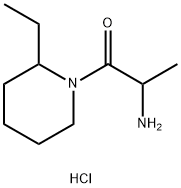 2-Amino-1-(2-ethyl-1-piperidinyl)-1-propanonehydrochloride 结构式