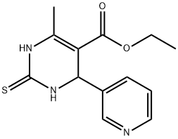 嘧啶-5-甲酸,1,2,3,4-四氢-6-甲基-4-(3-吡啶基)-2-硫代-,乙酯 结构式