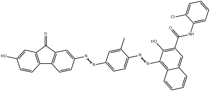 2-Naphthalenecarboxamide, N-(2-chlorophenyl)-3-hydroxy- 4-[[4-[(7-hydroxy-9-oxo-9H-fluoren-2-yl)azo]-2 -methylphenyl]azo]- 结构式