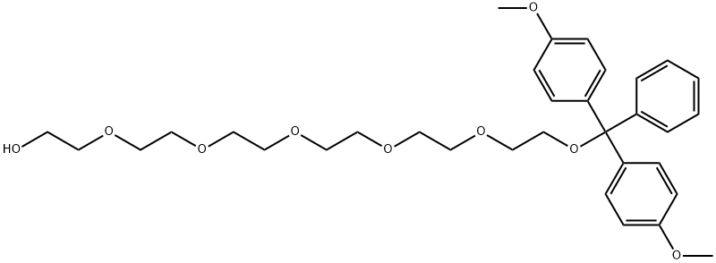 O1-(DIMETHOXYTRITYL)HEXAETHYLENE GLYCOL 结构式