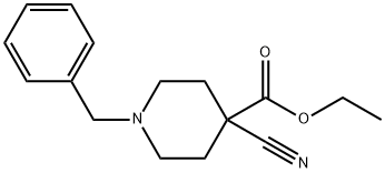 1-苄基-4-氰基-4-哌啶羧酸乙酯 结构式
