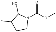 甲基 2-羟基-3-甲基吡咯烷-1-甲酸基酯 结构式