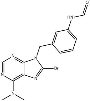 8-bromo-6-(dimethylamino)-9-(3-formamidobenzyl)-9H-purine 结构式