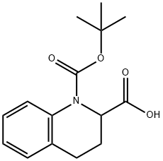 1-(叔丁氧基羰基)-1,2,3,4-四氢喹啉-2-羧酸 结构式