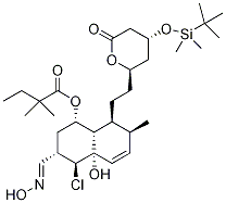 [1S-[1α,3α,4β,4aα,7β,8β(2S*,4S*)]]-2,2-DiMethylbutanoic Acid 4-Chloro-8-[2-[4-[[(1,1-diMethylethyl)diMethylsilyl]oxy]tetrahydro-6-oxo-2H-pyran-2-yl]ethyl]-1,2,3,4,4a,7,8,8a-octahydro-4a-hydroxy-3-[(hydroxyiMino)Methyl]-7-Methyl-1-naphthalenyl Ester 结构式