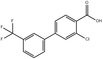 2-氯-4-(3-三氟甲基苯基)苯甲酸 结构式