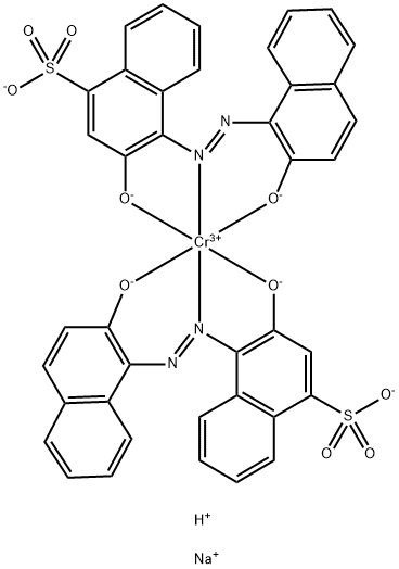 双[3-羟基-4-[(2-羟基-1-萘基)偶氮]-1-萘磺酸铬酸氢二钠 结构式