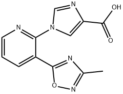 1-[3-(3-Methyl-1,2,4-oxadiazol-5-yl)pyridin-2-yl]-1H-imidazole-4-carboxylicacid 结构式