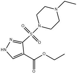 3-((4-乙基哌嗪-1-基)磺酰基)-1H-吡唑-4-羧酸乙酯 结构式