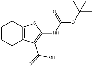 2-(BOC-氨基)-4,5,6,7-四氢苯并噻吩-3-甲酸 结构式