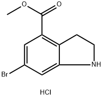 Methyl 6-bromoindoline-4-carboxylate hydrochloride 结构式