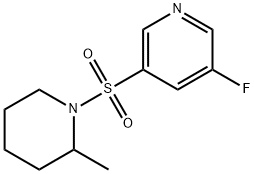 3-fluoro-5-(2-Methylpiperidin-1-ylsulfonyl)pyridine 结构式