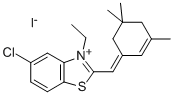 5-CHLORO-3-ETHYL-2-[(E)-(3,5,5-TRIMETHYLCYCLOHEX-2-EN-1-YLIDENE)METHYL]-1,3-BENZOTHIAZOL-3-IUM IODIDE 结构式