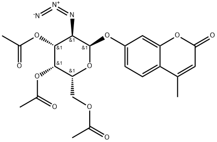 4-MethyluMbelliferyl 3,4,6-tri-O-Acetyl-2-azido-2-deoxy-α-D-galactopyranoside 结构式