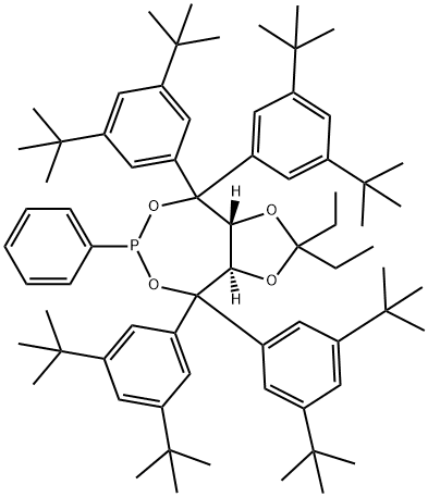 (3AR,8AR)-4,4,8,8-四(3,5-二-叔丁基苯基)-2,2-二乙基-6-苯基四氢-[1,3]二氧并[4,5-E][1,3,2]二氧杂磷杂环庚烷 结构式